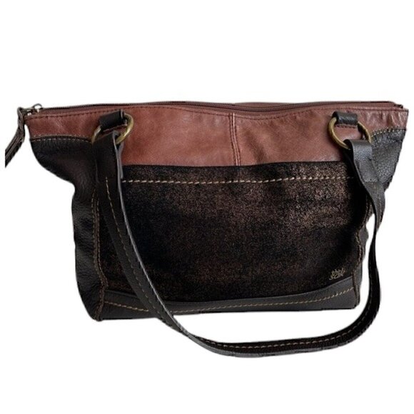 Women's The Sak Metallic Two Tone Brown Leather Purse - Picture 1 of 9